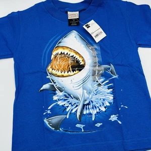 Camiseta Tiburón Niños Talla 4 Arizona Jean Company Azul Real Nueva Con Etiquetas JCPenney - Imagen 1 de 5