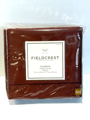 Toalha de mesa Fieldcrest 100% algodão vermelho escuro oblonga grande 70 x 126 Natal nova com etiquetas - Imagem 1 de 4
