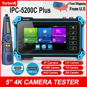 Rsrteng 5in 4K CCTV Camera Monitor IPC SDI AHD POE Cable tracer IPC-5200C Plus - Picture 1 of 12