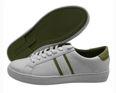 NUEVA Zapatilla Michael Kors Irving Dos Tonos Rayas Cuero Ligera Salvia Talla 9.5 Foto 1 de 4