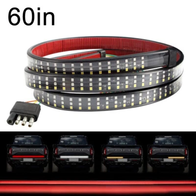 NEW 60in LED Tailgate Light Bar Strip 3-Color Sequential Signal Brake for Trucks - Image 1 of 4