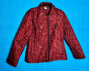 LADIES RED SEQIN QUILTED LIKE WINTER JACKET SIZE 16 - Picture 1 of 6