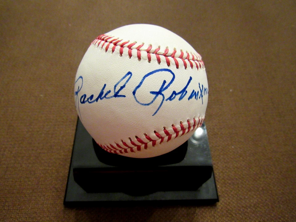 RACHEL ROBINSON JACKIE ROBINSONS WIFE DODGERS HOF SIGNED AUTO OML BASEBALL PSA - Image 1 of 4