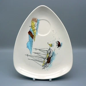 MIDWINTER POTTERY CANNES NEW SHAPE TV TRAY TENNIS PLATE 1950S 243/TV HUGH CASSON - Picture 1 of 11