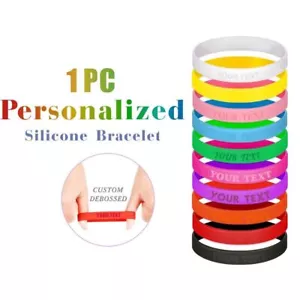 1x Pulsera Silicona Personalizada Personalizar Pulseras de Goma Eventos Motivación Regalo - Imagen 1 de 30