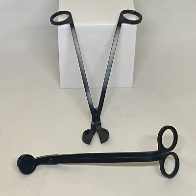 Candle Wick Trimmers with Catchers Set of Two 7” Long  Black Steel Cutters 2 pcs - Image 1 of 4