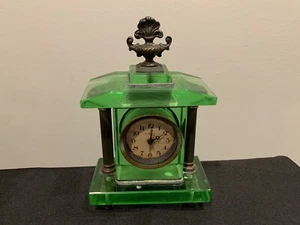 Seiko Antique Green Glass Japanese Clock Working !! - Picture 1 of 8