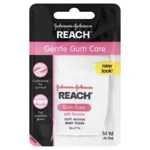 2 Pack: Johnson & Johnson Reach Gentle Gum Care Fluoride Mint Woven Floss 50 Yd - Picture 1 of 1