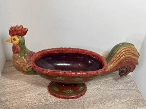 Department 56 Tuscan Country Farmhouse Glazed Ceramic Rooster Turkey Table Decor - Picture 1 of 12