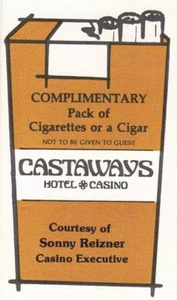 Vintage Castaways Casino Coupon for free pack of cigarettes or cigar, Las Vegas - Picture 1 of 1
