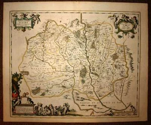 carte geographique ancienne LE PAYS MESSIN par Jansson Janssonius 1640 antic map - Imagen 1 de 7