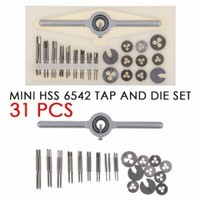 Steel 31pcs Mini HSS Tap and Die set metric 1mm-2.5mm Watchmaker Tools Kit