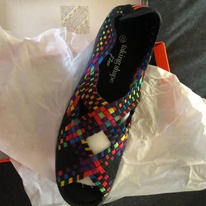 Taking Shape Woven multi-coloured covered sandals, size 42 RRP $89.95. BNIB. - Picture 1 of 4