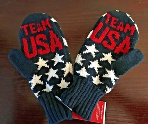 NEW Team USA Olympic Mittens / Gloves Stars Pattern New With Tags - Picture 1 of 4