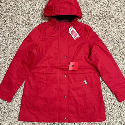 NEW HUNTER Women’s Water Resistant Windbreaker Hooded Jacket Red, Size S/M/L - Image 1 of 2