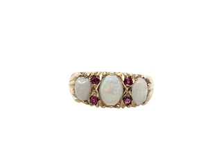 Ring 9 kt Gelbgold Opal & Rubin - Bild 1 von 7
