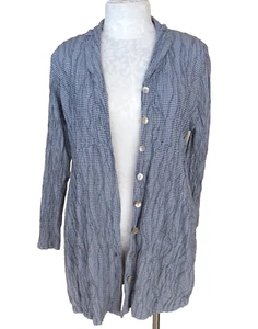 Cut Loose Women's Pleated Cotton Cardigan Top Coat Jacket Lagenlook Lantern Hem - Picture 1 of 18