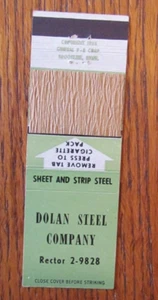 STICKY BACK MATCHBOOK COVER: DOLAN STEEL CO. BRIDGEPORT, CT 1955 MATCHCOVER -C22 - Bild 1 von 1