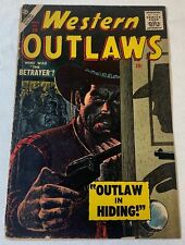 1957 Atlas WESTERN OUTLAWS #19 ~ just the cover, seam split