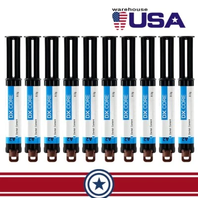 10PCS Dental Dual Light Cure Flowable Composite Resin Core Build Up Refill A2 - Image 1 of 4