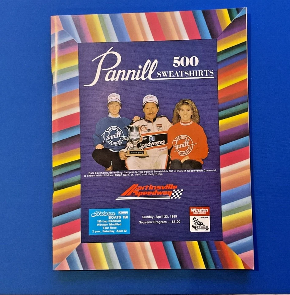 NASCAR Martinsville Speedway Programa Oficial 1989 Dale Earnhardt SR JR Kelly Foto 1 de 3