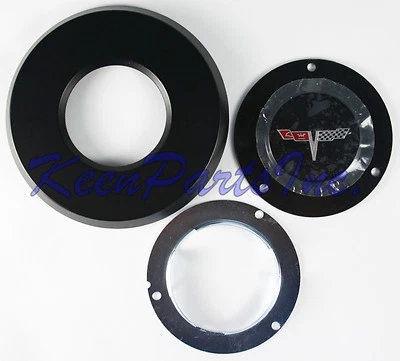 1980-1981 C3 Chevrolet Corvette Horn Button Emblem Retainer Assembly Kit - Image 1 of 2