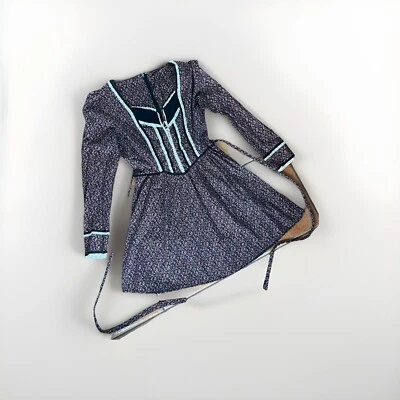 复古 70 年代花卉草原民间迷你紧身胸衣连衣裙 CANDY JONES Gunne Sak Boho 复古 — 第 1/4 张图片