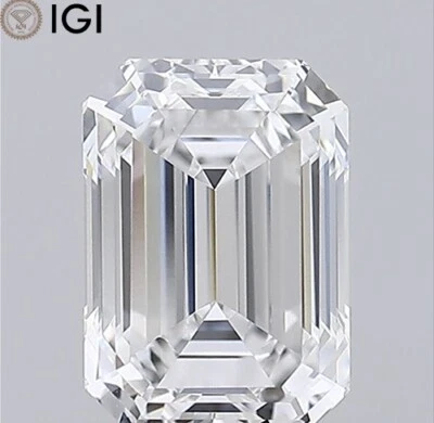 CVD Lab Grown Diamond 1.21 CARAT IGI Certified D Color VVS2 Clarity Emerald Cut - Image 1 of 4