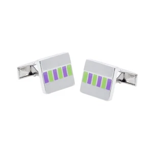 Gemelos cuadrados de metal de colores Wimbledon con video de producto - Imagen 1 de 1