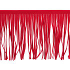 2 Yards 6 Inch PU Leather Fringe Trim DIY Tassel Fringe for Sewing, Red