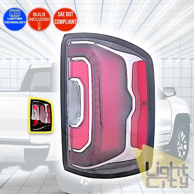 [LED COMPLETO] Para GMC Sierra 1500 2016-2018 Luz trasera lateral del pasajero Carcasa Negra Derecha Foto 1 de 4