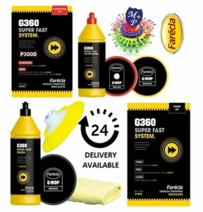 Farecla G360 Fast Compound Kit & G360 Fast Polish Kit & Backing Pad KT KITS - Picture 1 of 8