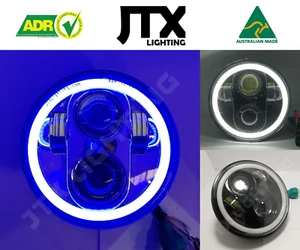 JTX, 1pr. LED Headlights, 5 3/4", White & Blue Halo - Picture 1 of 10