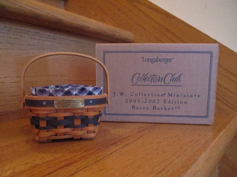 Longaberger JW Miniature Berry Basket Set very small! C Club *shipping included* Cover