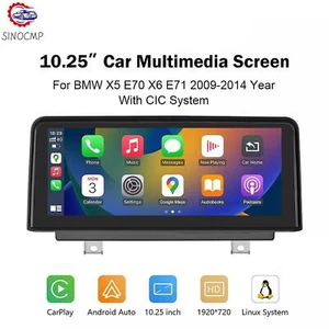 10.25'' CarPlay Car TouchScreen For 2011-2013 BMW X5 E70 X6 E71 CIC Android Auto - Picture 1 of 12