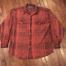 Vintage Men Casual Shirt Button Down Boyfriend Men Gift Dressy Shirt 90s Long Sleeve Rainbow Colorful Striped Shirt size Extra Large XL