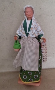 Ancien santon de Provence Claude Carbonel - Veille femme  - Hauteur : 26 cm - Foto 1 di 7