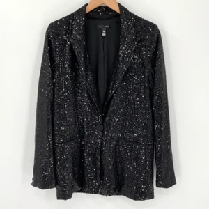 Aqua Schwarz Pailletten Blazer Jacke Damen Große Nacht Besondere Anlässe Glamourös - Bild 1 von 5