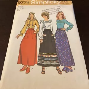 Simplicity 9771 Vintage Maxirock Bluse Größe 16 Brustumfang 38" 1971 Hippie ungeschnitten - Bild 1 von 5