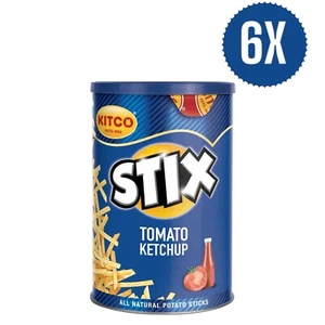 6 Pcs X (45 Gram) Kitco Stix Tomato Ketchup Flavor Natural Potato Sticks - Picture 1 of 3