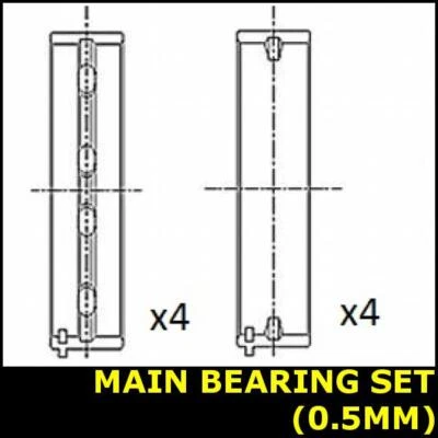Crankshaft Main Bearing Set Fits VW PASSAT Opt2/3 0.5 Oversize 3 3B 0507101MB - Image 1 of 3