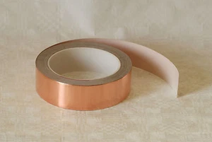selbstklebende Kupferfolie, Abschirmfolie, Schneckenband 15 mm breit, 5 m Rolle - Bild 1 von 3