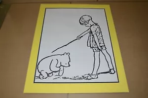 Vintage! Disney Winnie The Pooh & Christopher Robin Print Lithograph? 16" x 20" - Picture 1 of 9