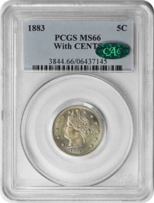 1883 Liberty Nickel With Cents MS66 PCGS (CAC) - Image 1 of 4