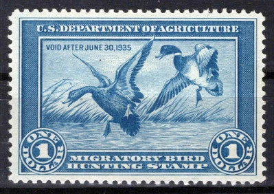 US RW1 MH XF $1 blue Mallards Alighting Duck Revenue Zayix Stamps 0225MAR0019 - Image 1 of 2