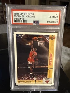 1991 Upper Deck Promos #1 Michael Jordan PSA 10 GEM MINT HOF - Foto 1 di 2