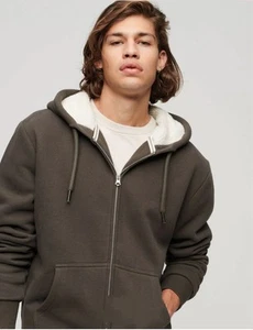 Superdry Vintage Borg Lined Zip Hoodie- Large  - Picture 1 of 5