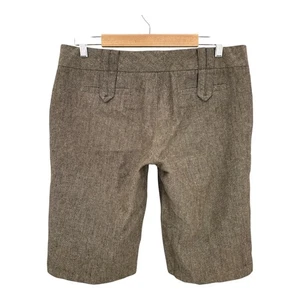 Y2K Stoosh Career Shorts Junior Size 13 Brown Wool Blend Preppy Academia Bermuda - Picture 1 of 8