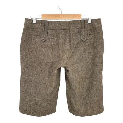 Y2K Stoosh Career Shorts Junior Size 13 Brown Wool Blend Preppy Academia Bermuda - Image 1 of 4