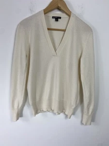 James Perse Damen Pullover recyceltes Kaschmir V-Ausschnitt Elfenbein Größe 0 - Bild 1 von 12